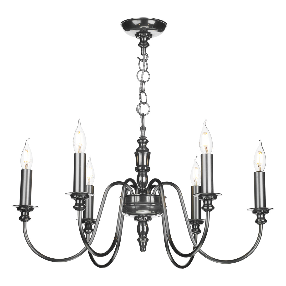 David Hunt Dickens 6 Light Multi-Arm Pendant In Bronze/Pewter Fitting Only