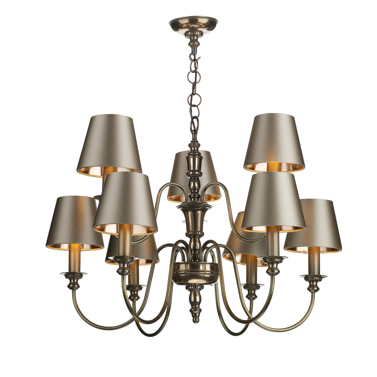 Dickens 9/21Lt Double Height Ceiling Light In Bronze/Pewter Fitting Only