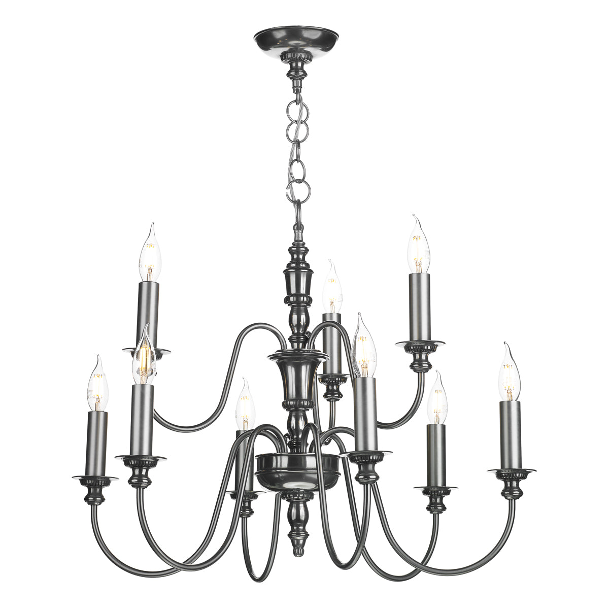 Dickens 9/21Lt Double Height Ceiling Light In Bronze/Pewter Fitting Only