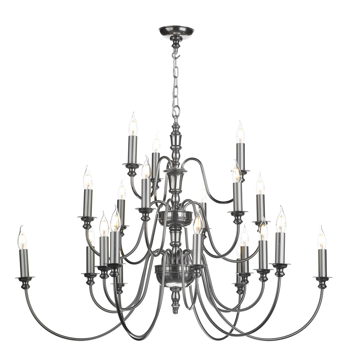 Dickens 9/21Lt Double Height Ceiling Light In Bronze/Pewter Fitting Only