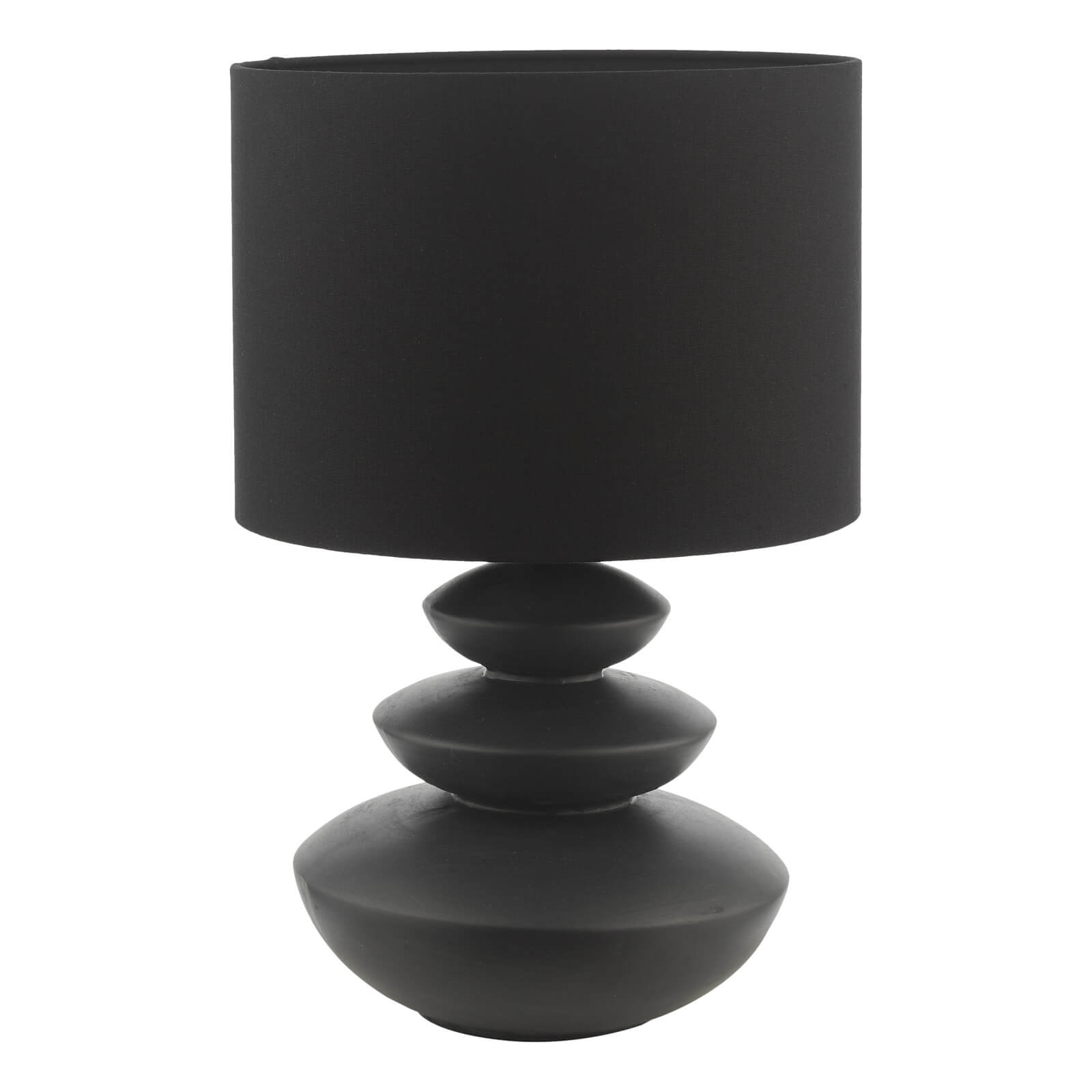 Discus Ceramic Table Lamp Grey With Shade E27