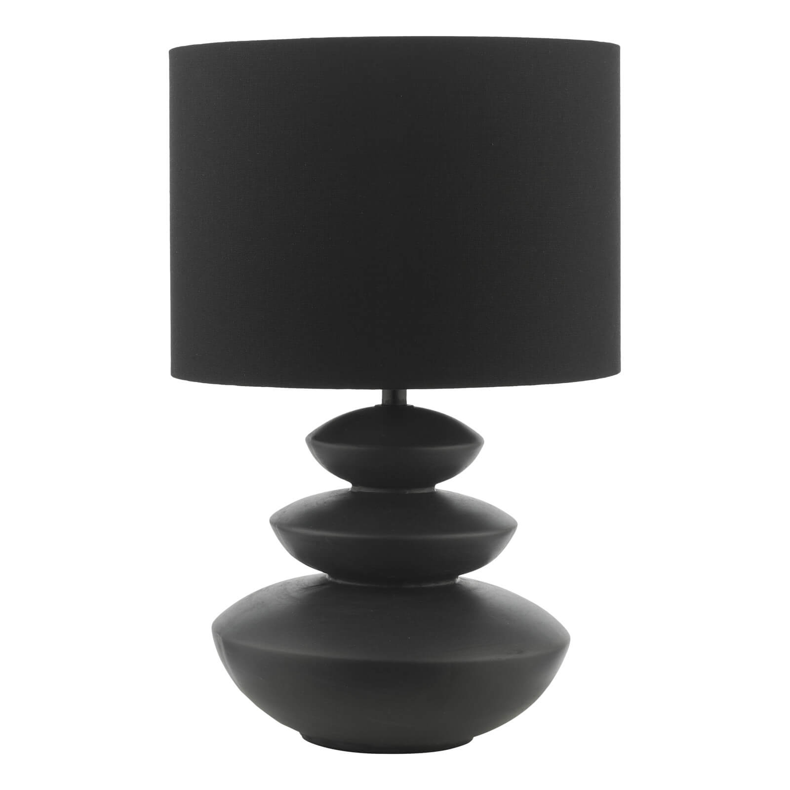 Discus Ceramic Table Lamp Grey With Shade E27
