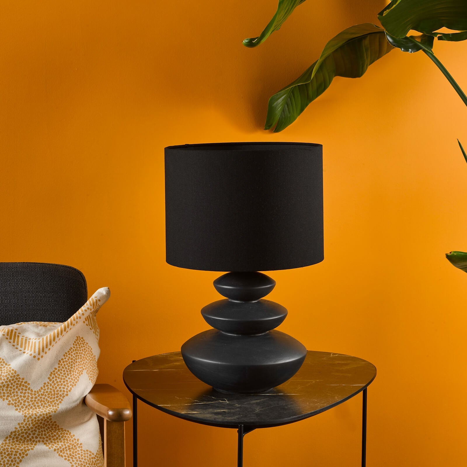 Discus Ceramic Table Lamp Grey With Shade E27