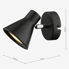 Diza Single Wall Spotlight - Matt Black/Matt Grey