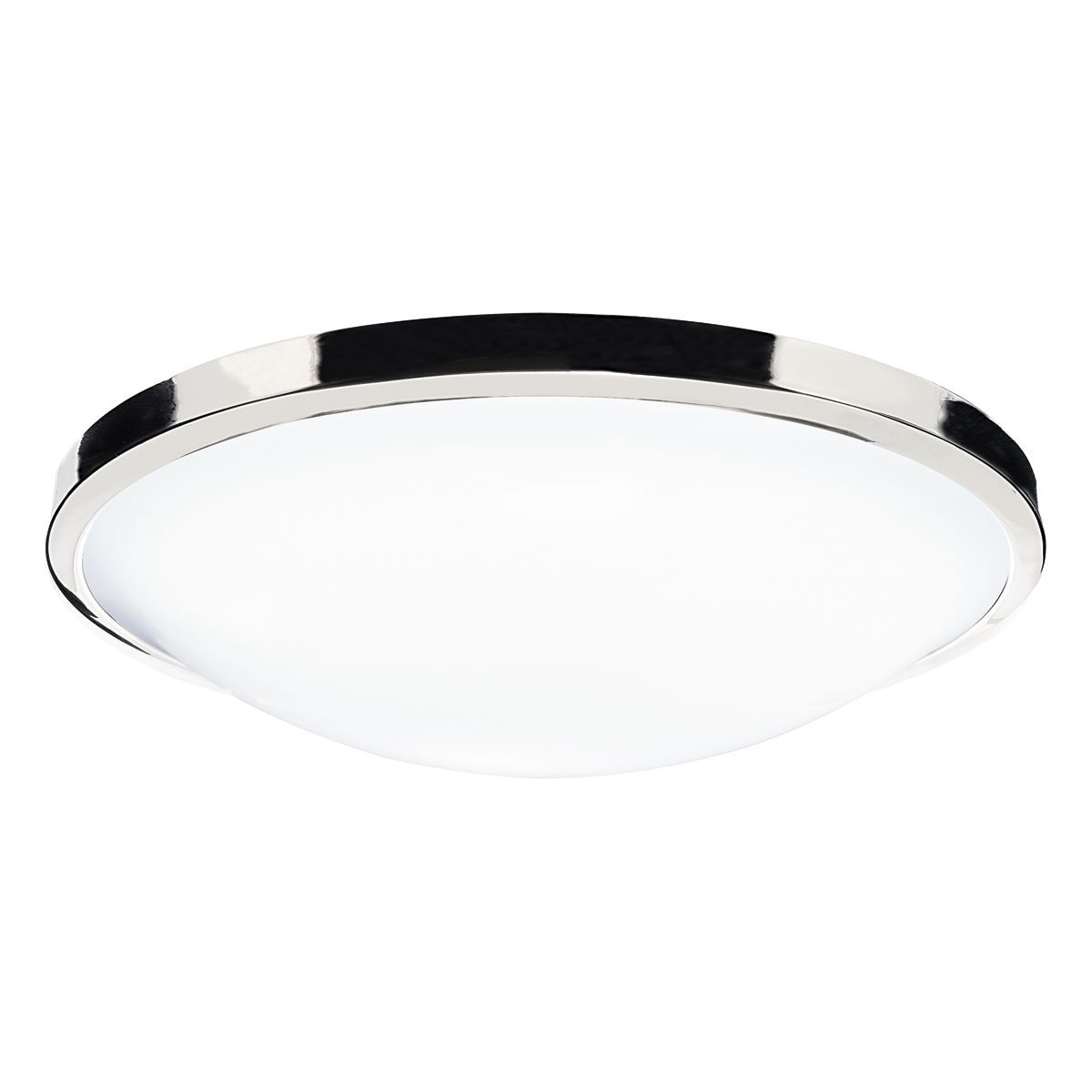 Dover Round Acrylic Flush IP44 Satin Chrome / Polished Chrome