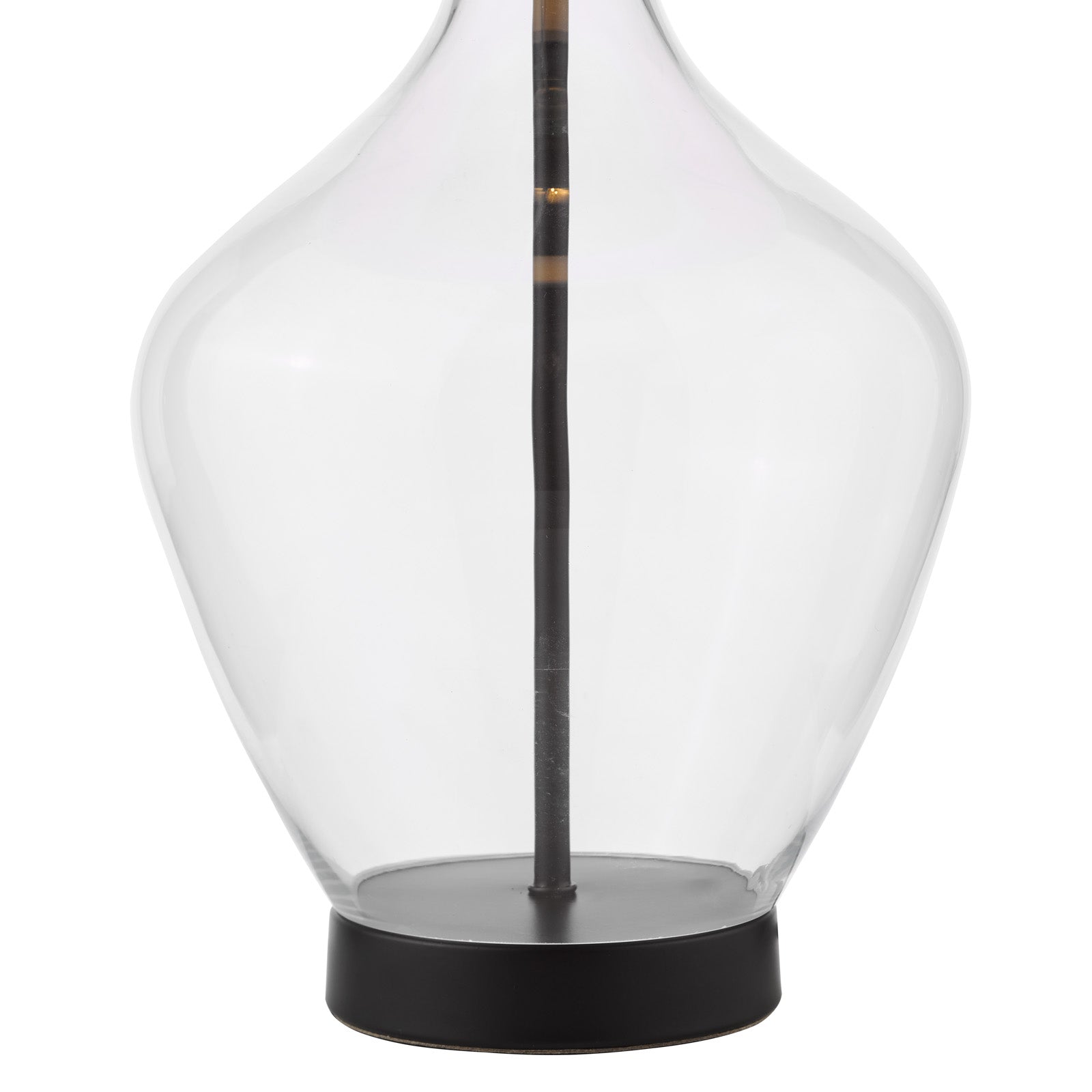 Drago Table Lamp Glass and Matt Black With Shade E27