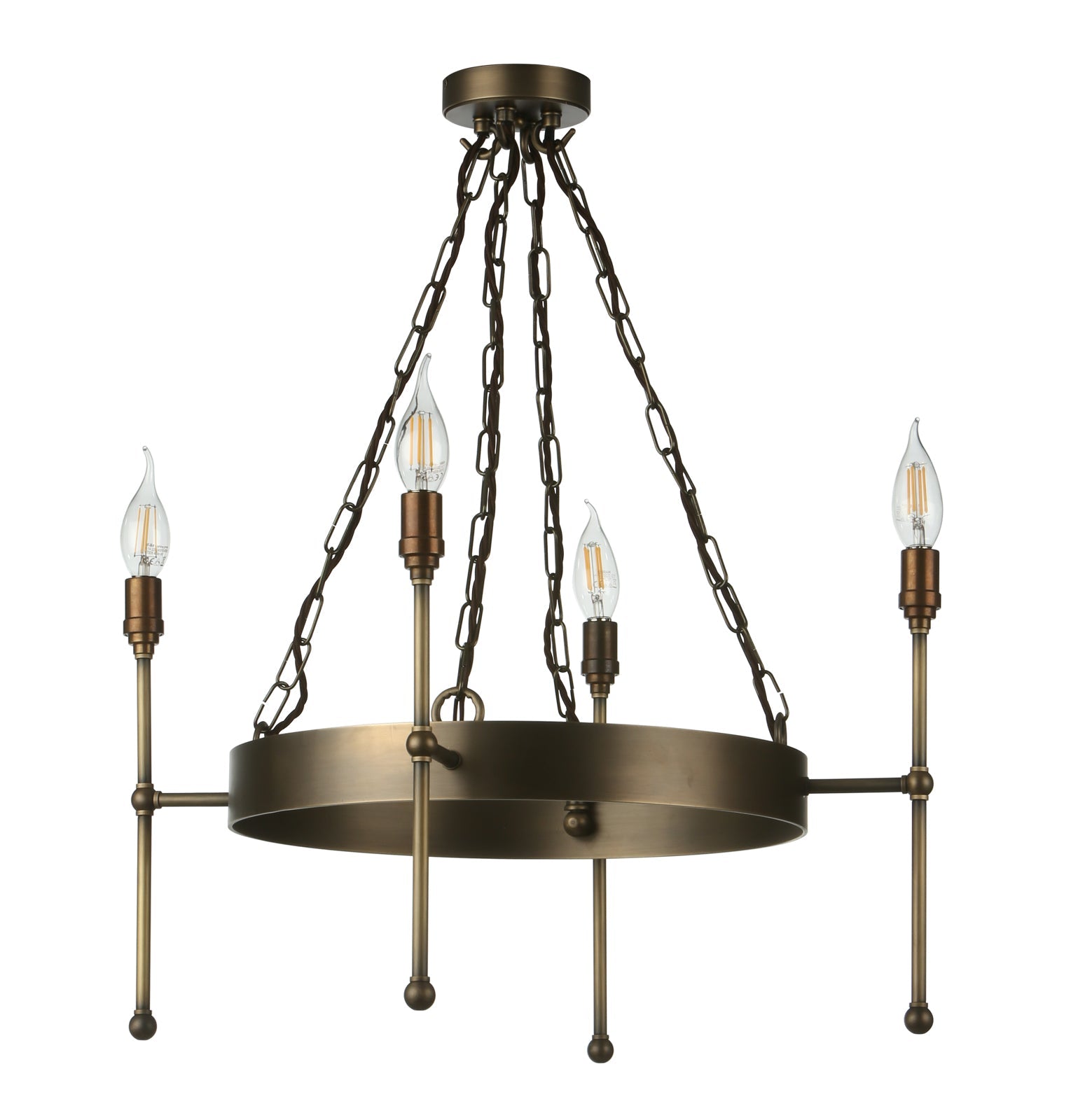 David Hunt Durrell 4 Light Multi-Arm Pendant In Antique Brass Fitting Only