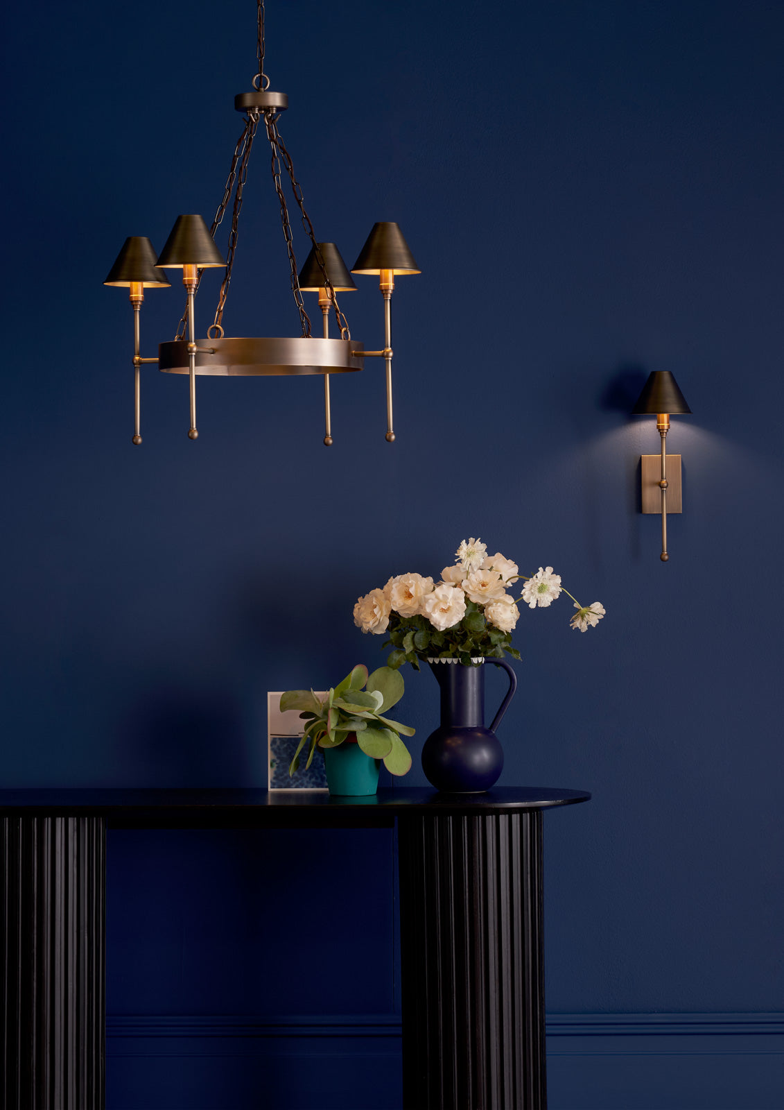 David Hunt Durrell 4 Light Multi-Arm Pendant In Antique Brass Fitting Only