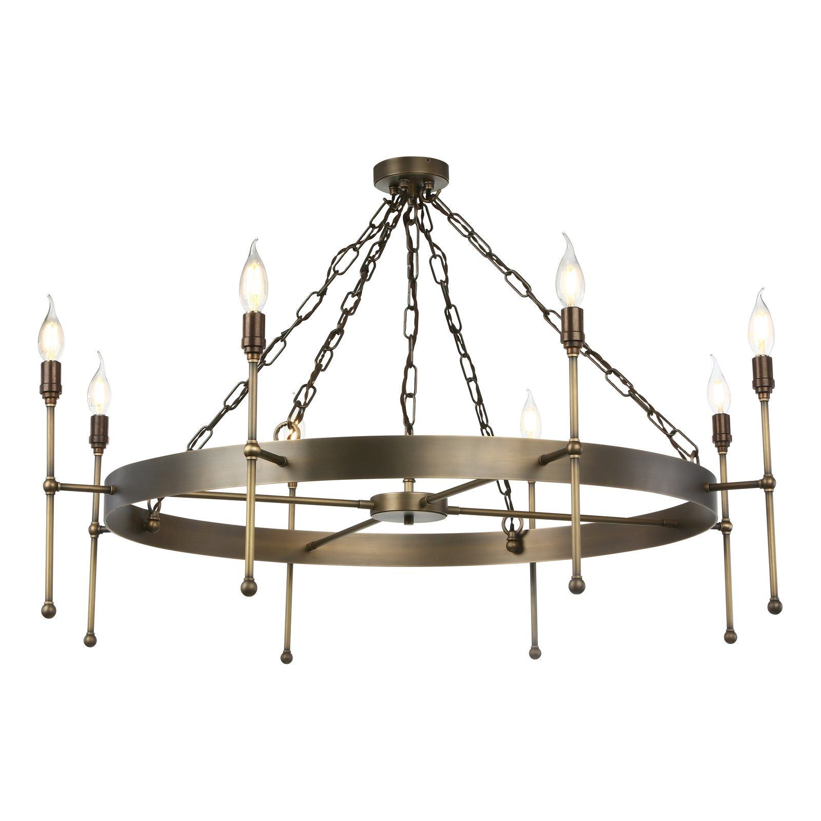 Durrell 8 Light Armed Pendant Antique Brass Fitting Only