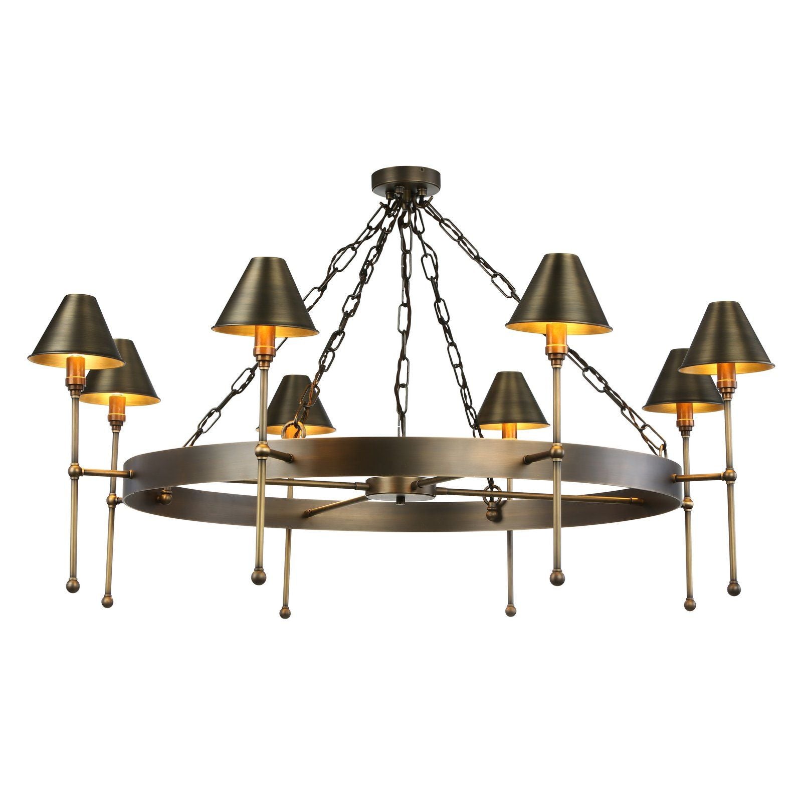 Durrell 8 Light Armed Pendant Antique Brass Fitting Only