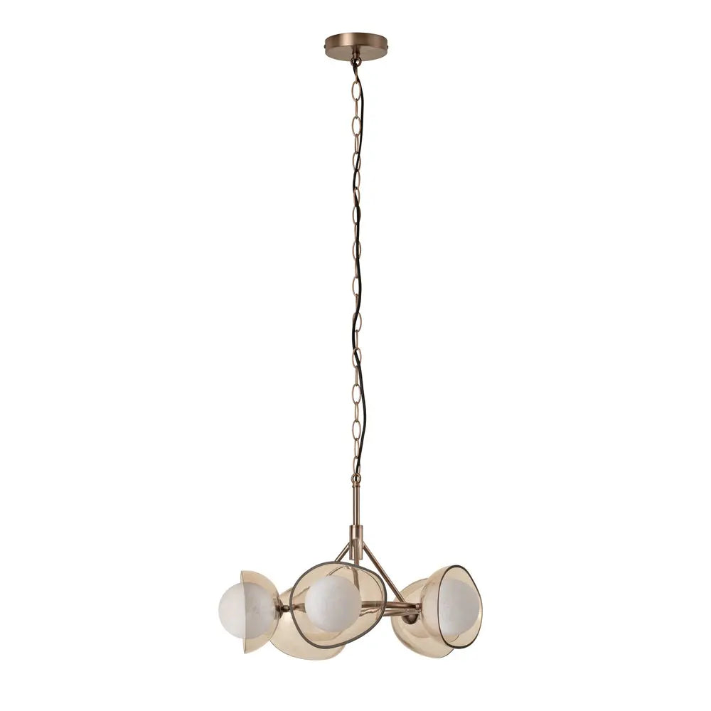 Dulwich Glass Layered Chandelier Light 20 Inch - Mocha Bronze Finish