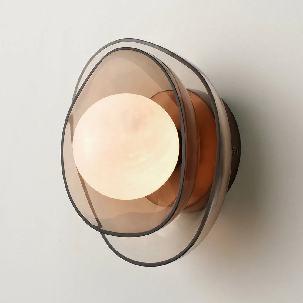 Dulwich Layered Glass Wall Light - Mocha