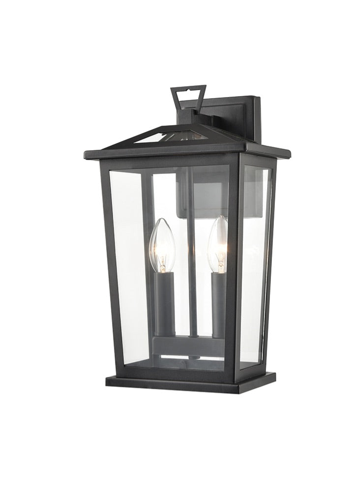 Catherby 1/2/3Lt Outdoor Wall Light - Matt Black