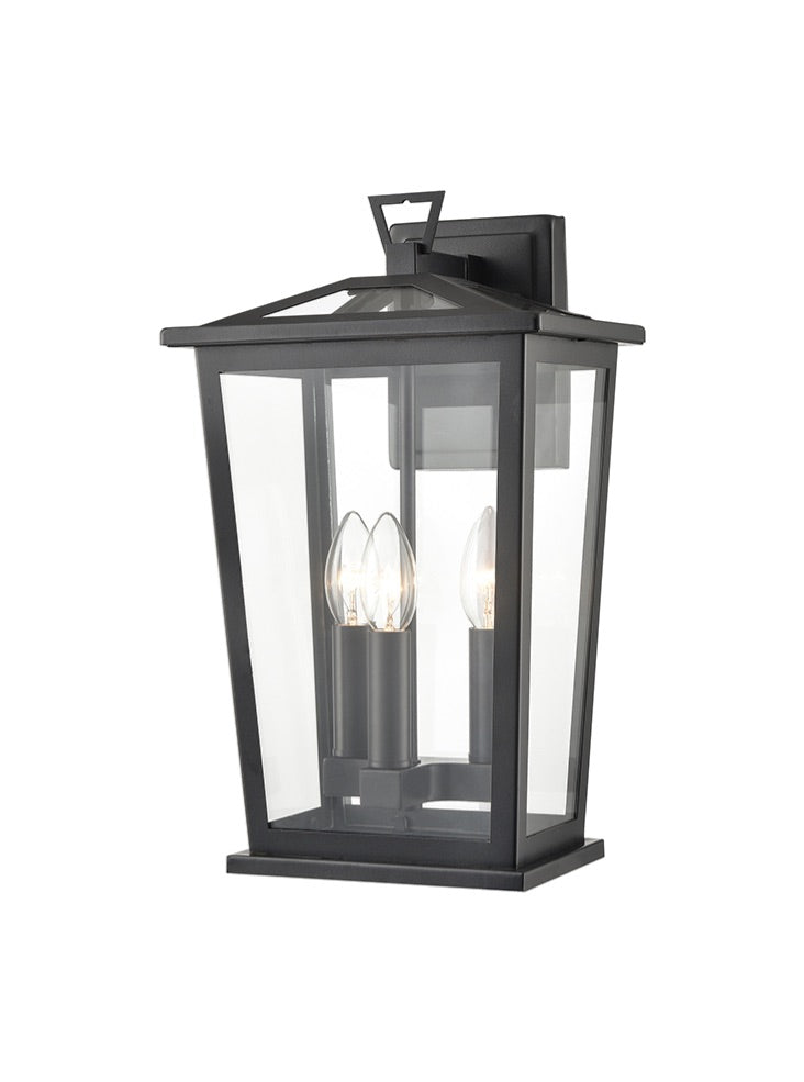 Catherby 1/2/3Lt Outdoor Wall Light - Matt Black
