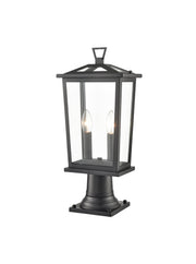 Catherby 2Lt Exterior Pedestal In Matt Black