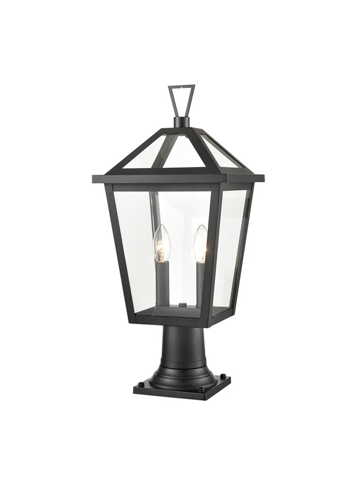 Catherby 2Lt Exterior Pedestal In Matt Black