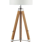 Easel Tripod Floor Lamp, Light Wood, Polished Chrome - Base Only