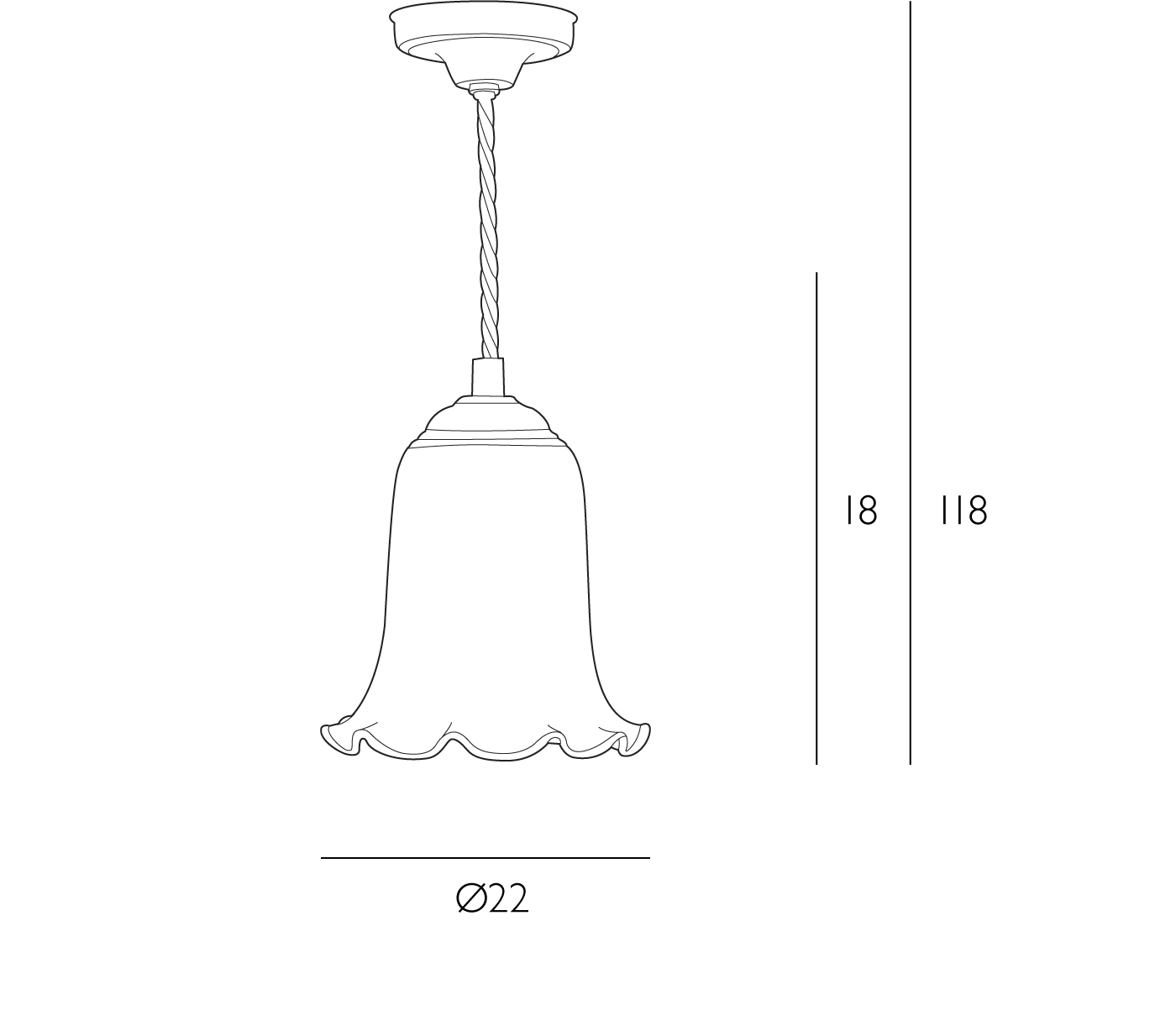 Ebba Pendant Light- Antique Brass & Various Glass Finishes