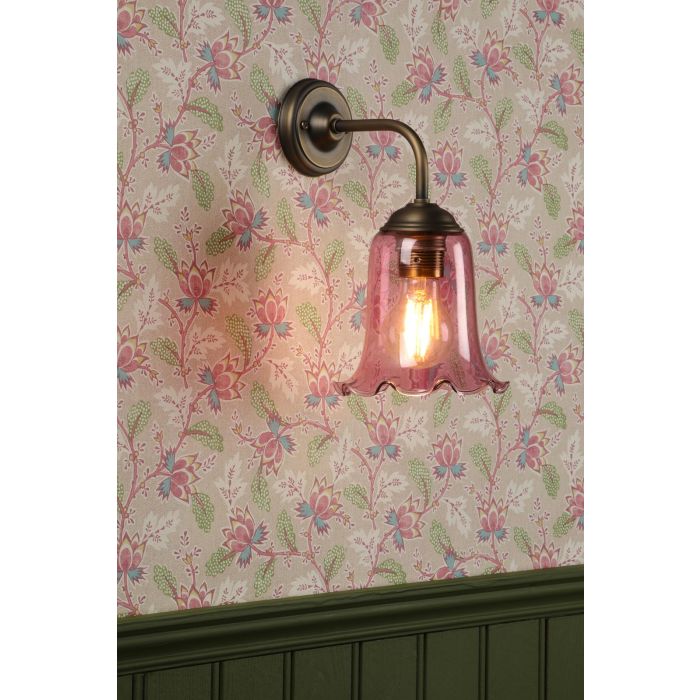 Ebba Wall Light- Antique Brass & Various Glass Colors