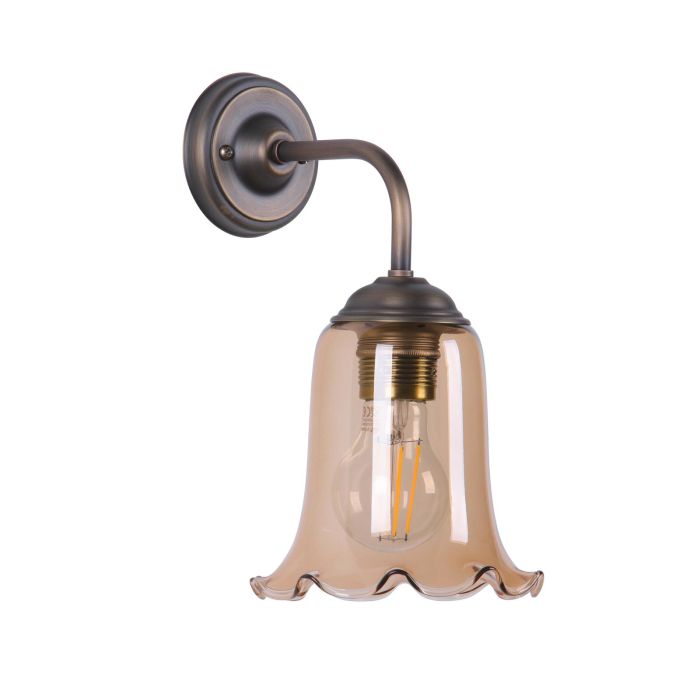 Ebba Wall Light- Antique Brass & Various Glass Colors