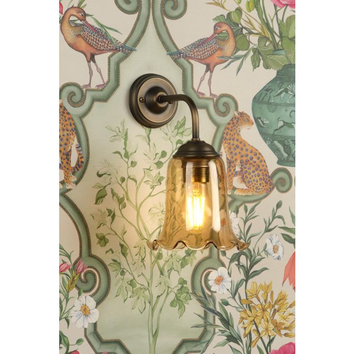 Ebba Wall Light- Antique Brass & Various Glass Colors