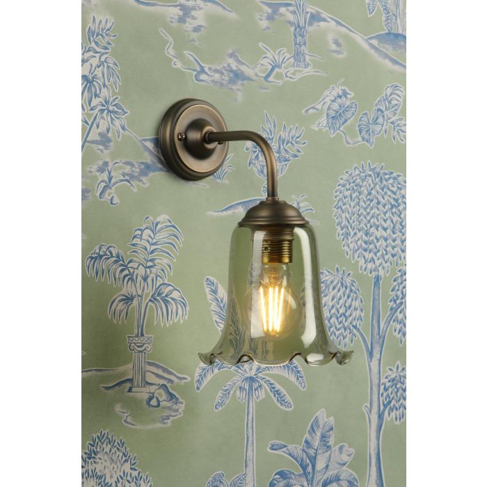 Ebba Wall Light- Antique Brass & Various Glass Colors