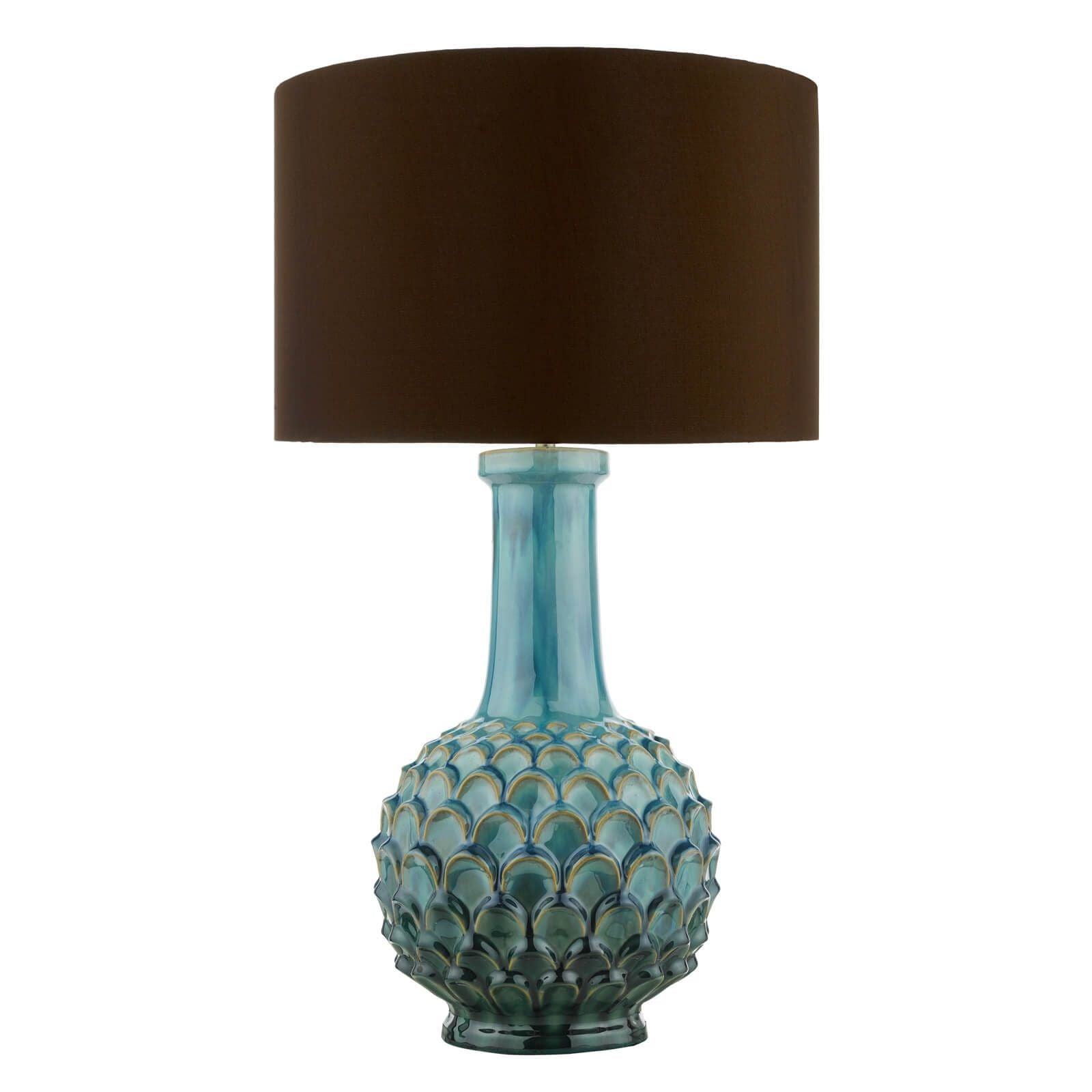 Edlyn Table Lamp Blue/White Reactive Glaze With Shade
