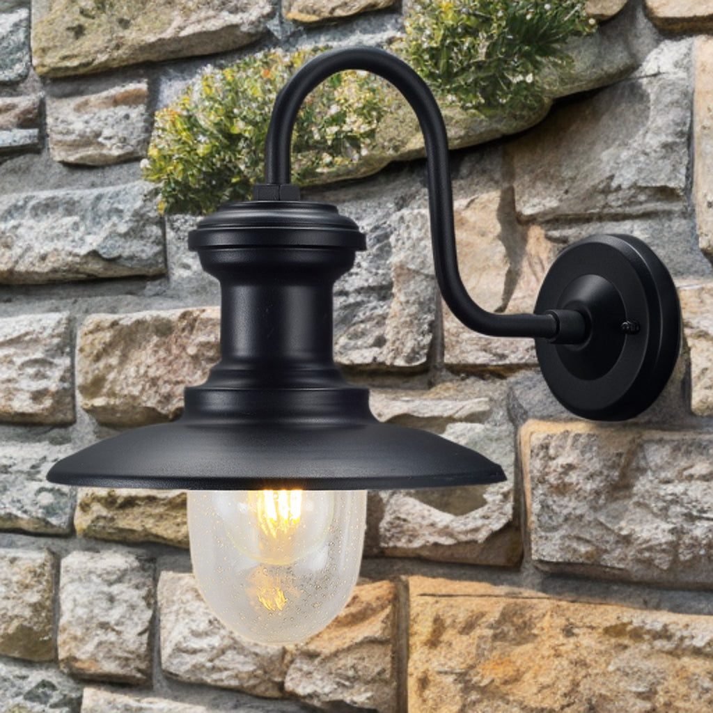 Frejust Outdoor Wall Light- Black Finish