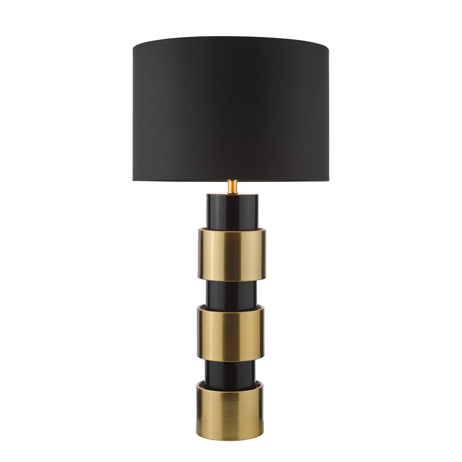 Elwyn Table Lamp Satin Gold and Satin Black With Shade E27