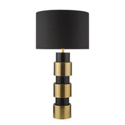Elwyn Table Lamp Satin Gold and Satin Black With Shade E27