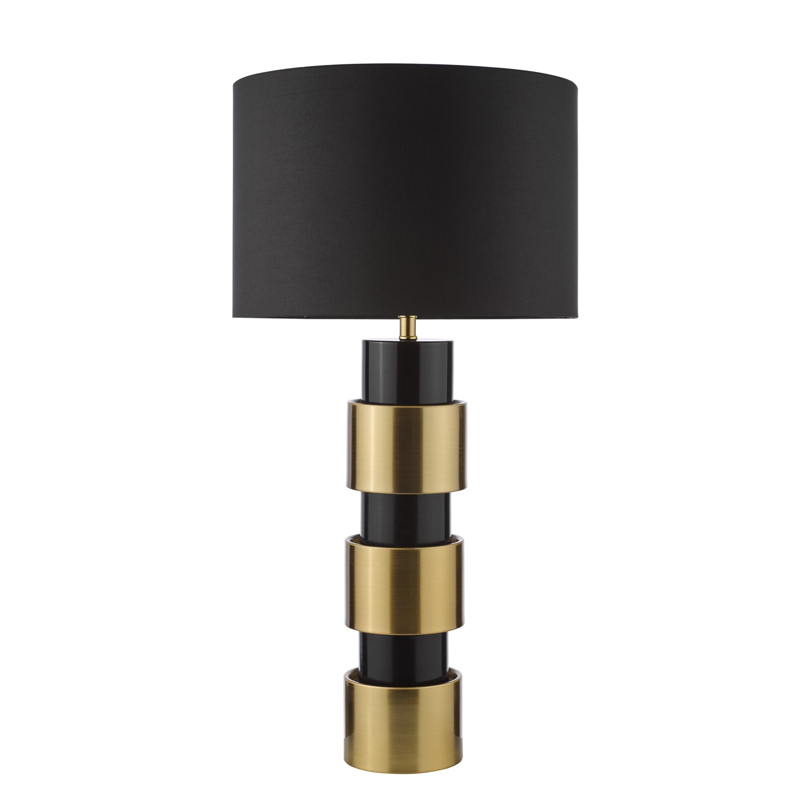 Elwyn Table Lamp Satin Gold and Satin Black With Shade E27