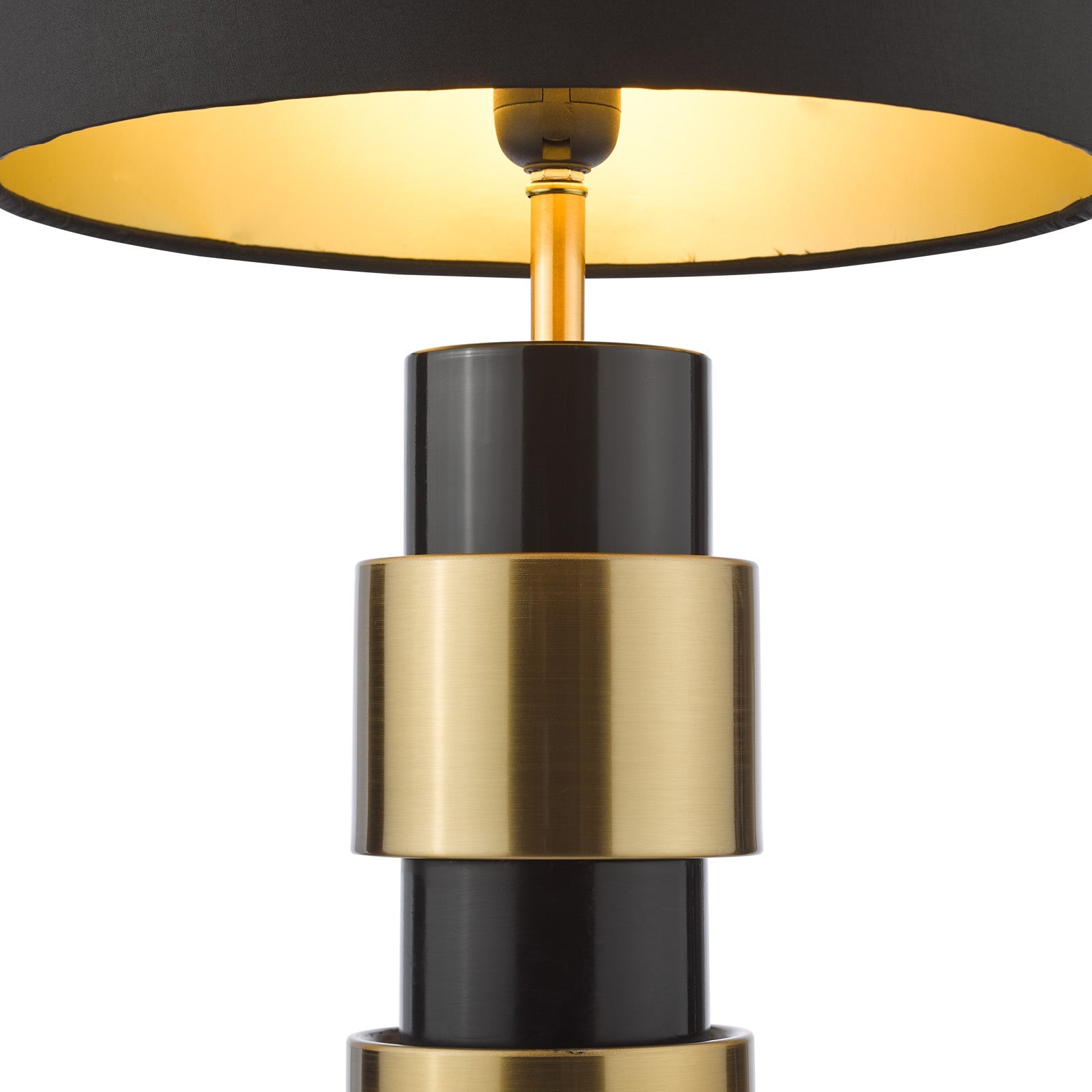 Elwyn Table Lamp Satin Gold and Satin Black With Shade E27