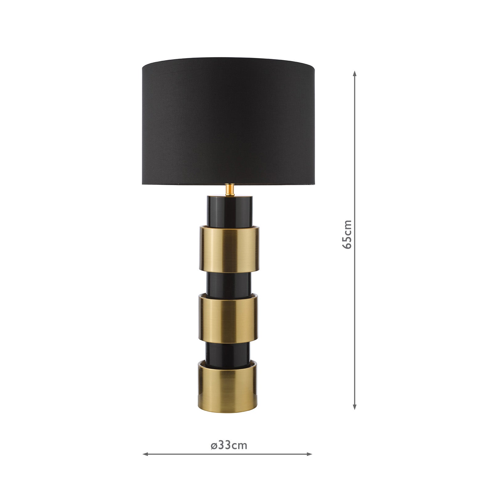 Elwyn Table Lamp Satin Gold and Satin Black With Shade E27
