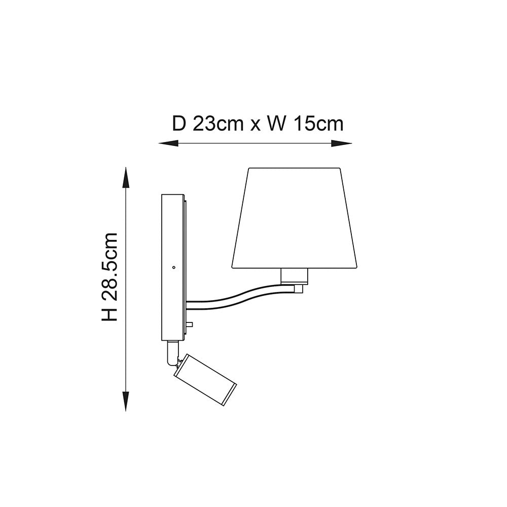 Shelbourne 1Lt Wall & Spot - Bright Nickel/Satin Gold E14+LED