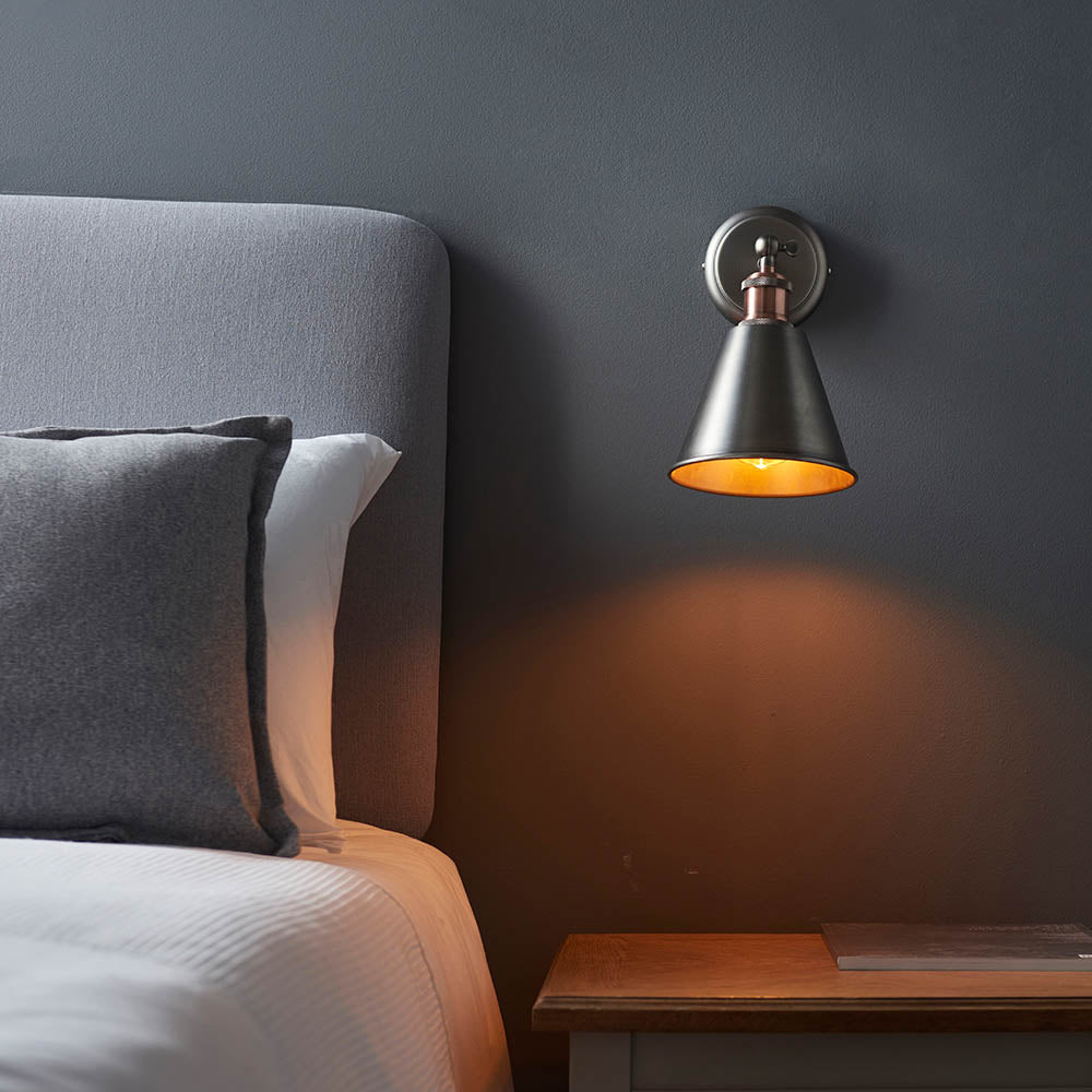 Niche Wall Light - Aged Pewter/Clear Glass E27