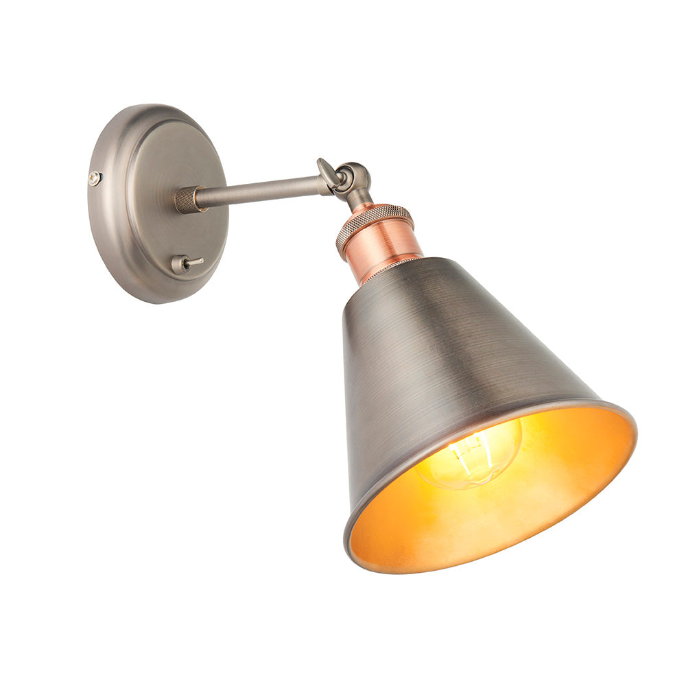 Niche Wall Light - Aged Pewter/Clear Glass E27