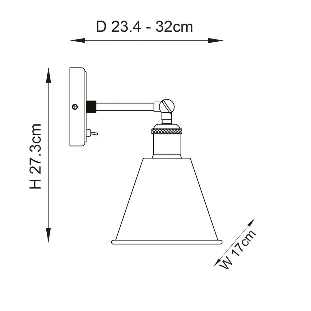 Niche Wall Light - Aged Pewter/Clear Glass E27