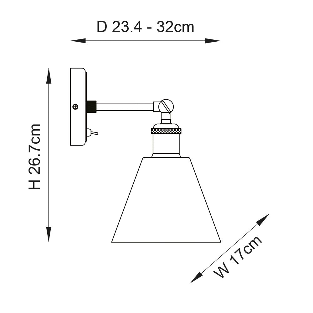 Niche Wall Light - Aged Pewter/Clear Glass E27