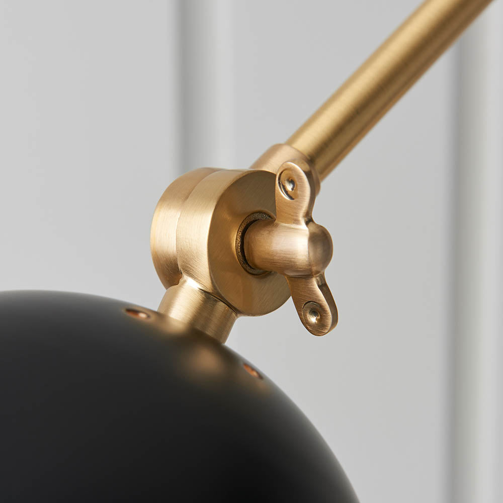 Focus Swing Arm Wall - Antique Brass/Polished Nickel E27