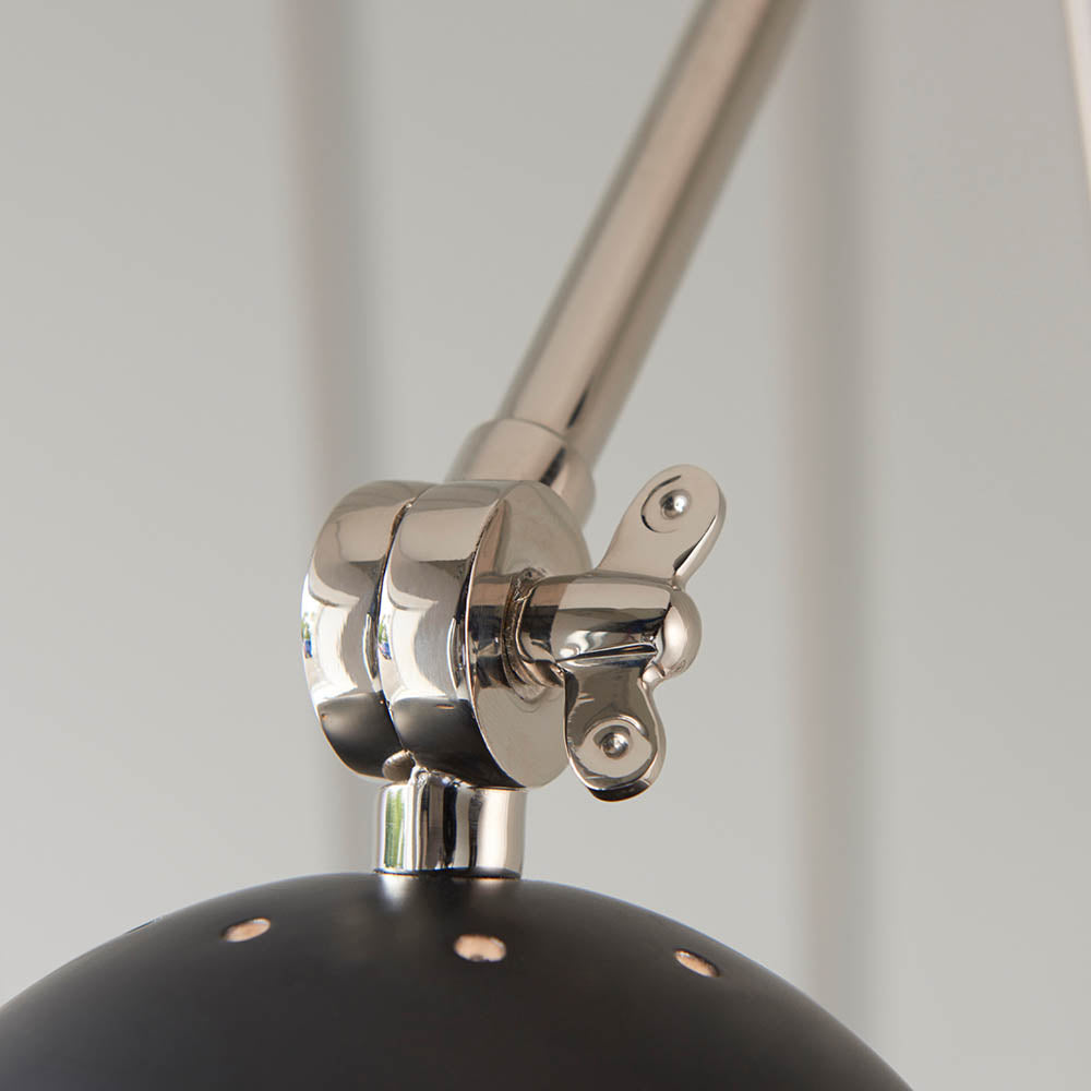 Focus Swing Arm Wall - Antique Brass/Polished Nickel E27