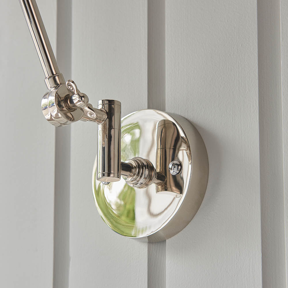 Focus Swing Arm Wall - Antique Brass/Polished Nickel E27
