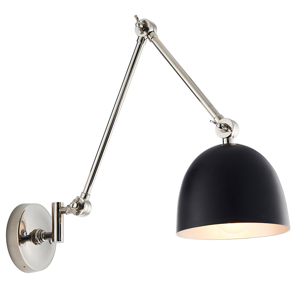 Focus Swing Arm Wall - Antique Brass/Polished Nickel E27
