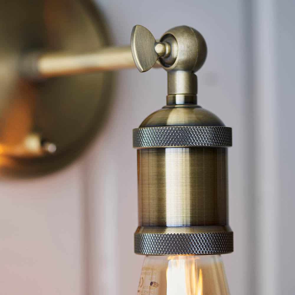 Niche Wall Light - Antique Brass/Aged Pewter & Aged Copper E27