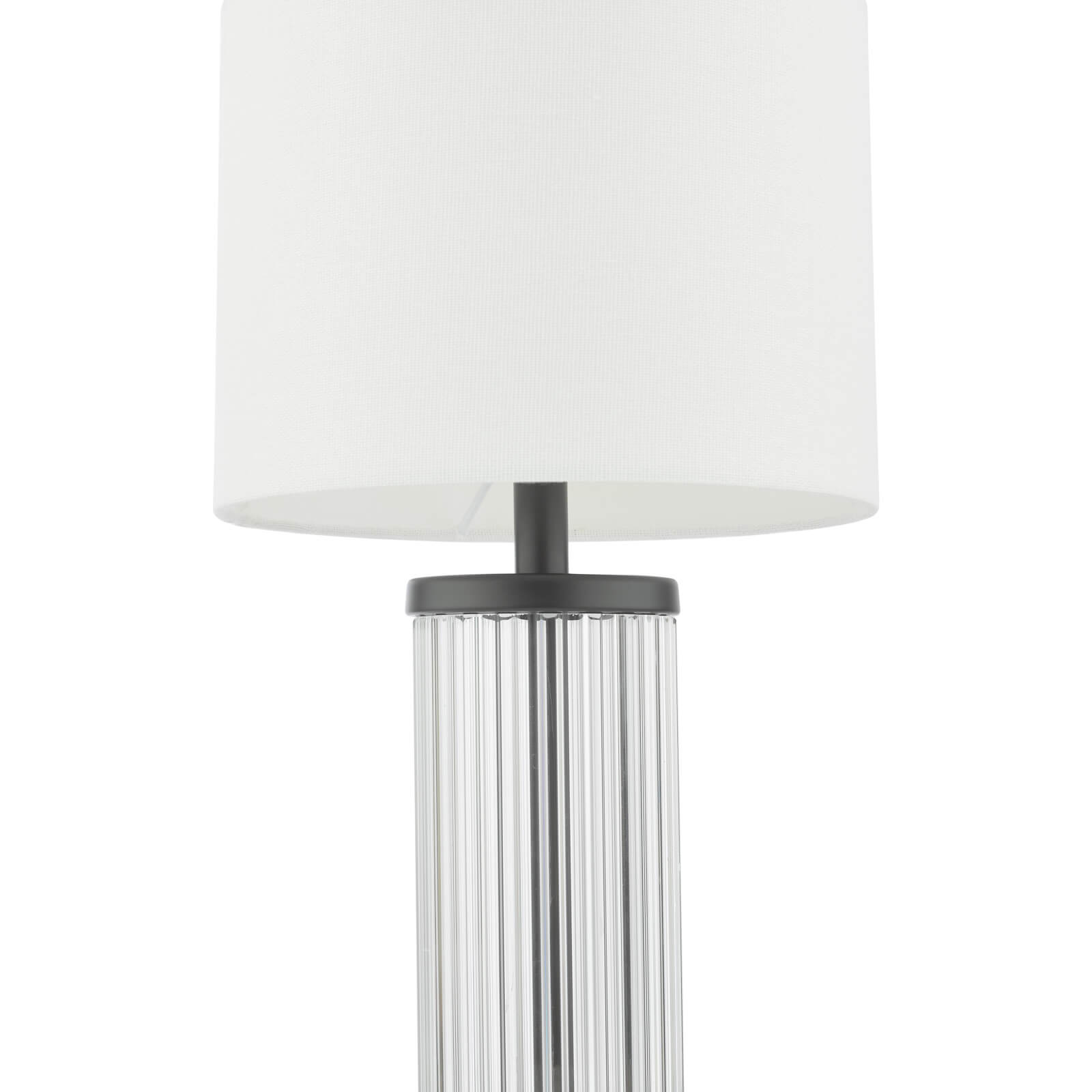 Enrico Rechargeable Table Lamp Polished Nickel/Satin Black and Glass With Shade Integrated LED