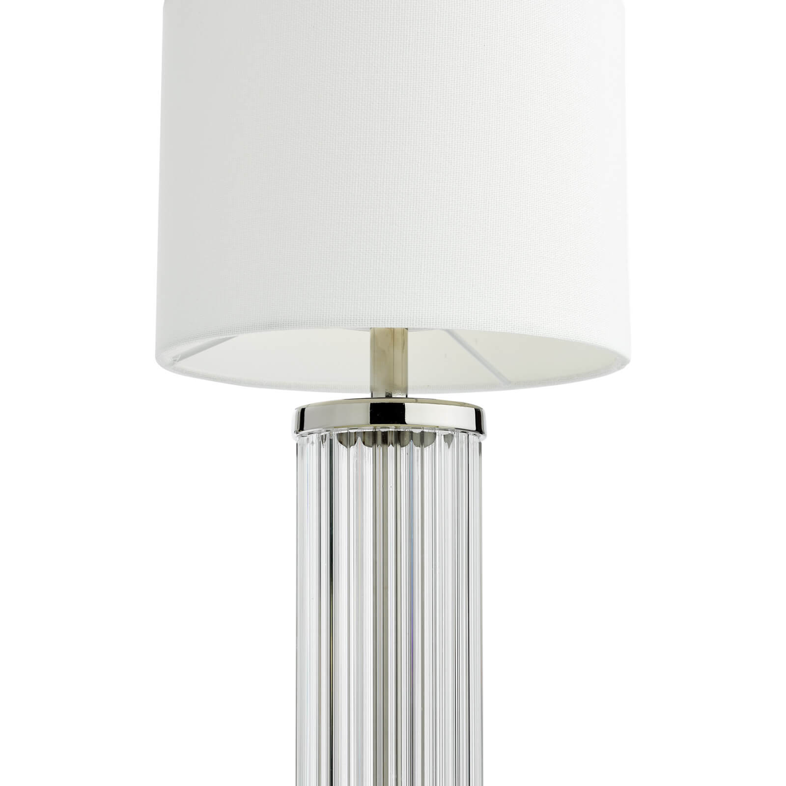 Enrico Rechargeable Table Lamp Polished Nickel/Satin Black and Glass With Shade Integrated LED