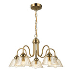 Erika 5 Light Ceiling Light-  Antique Bronze and Amber Glass