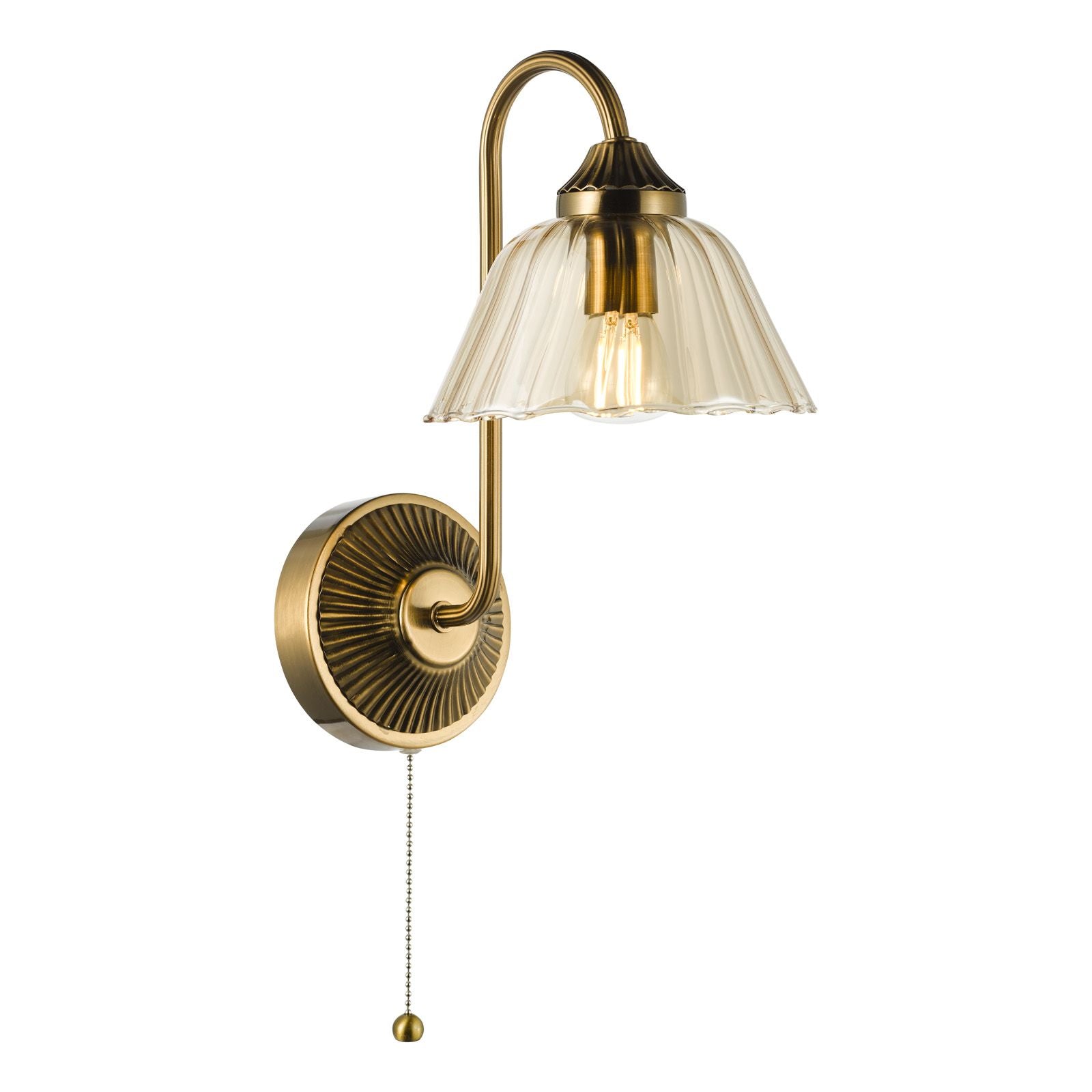 Erika Wall Light- Antique Bronze and Amber Glass