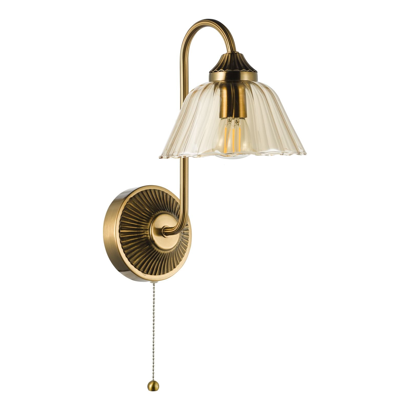 Erika Wall Light- Antique Bronze and Amber Glass