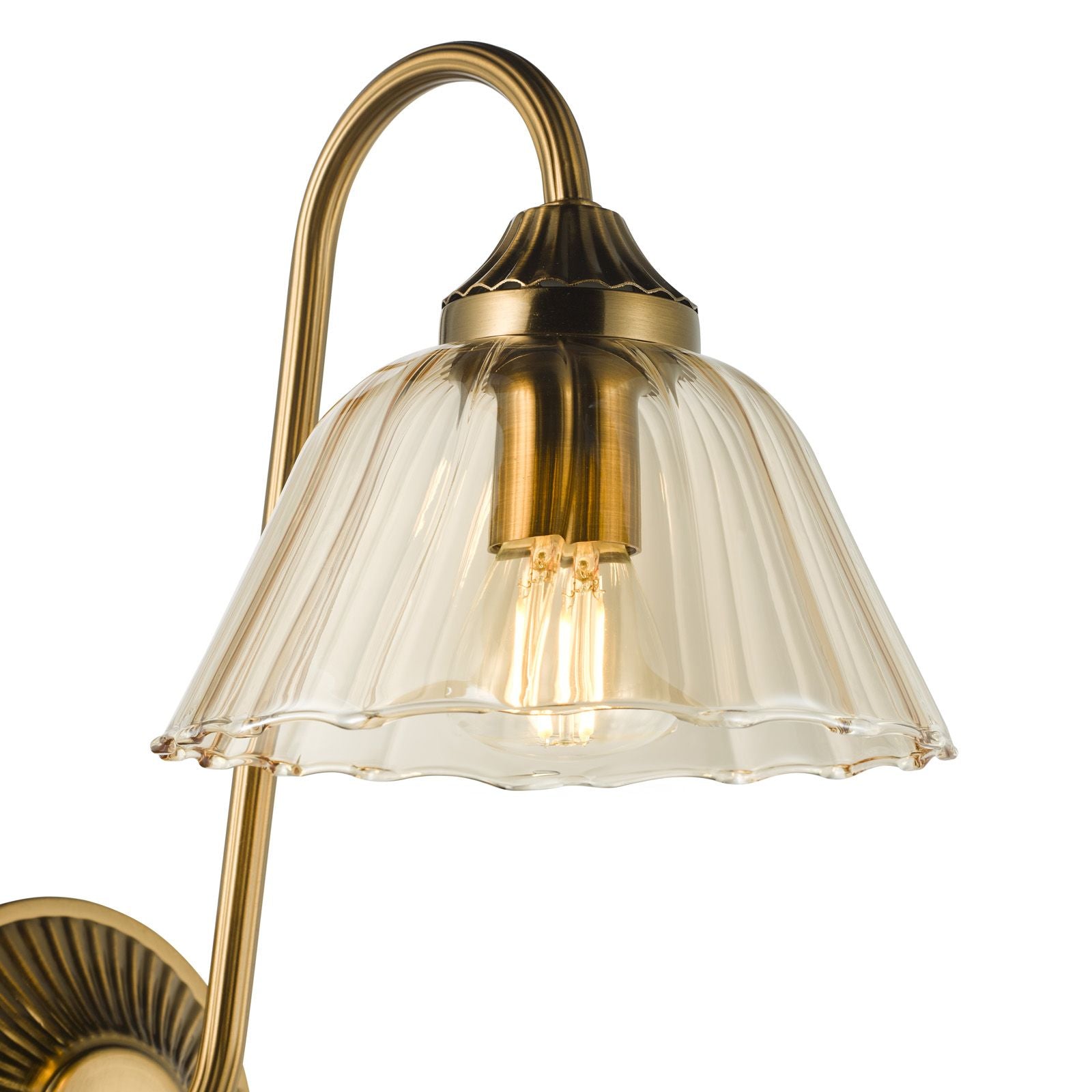 Erika Wall Light- Antique Bronze and Amber Glass