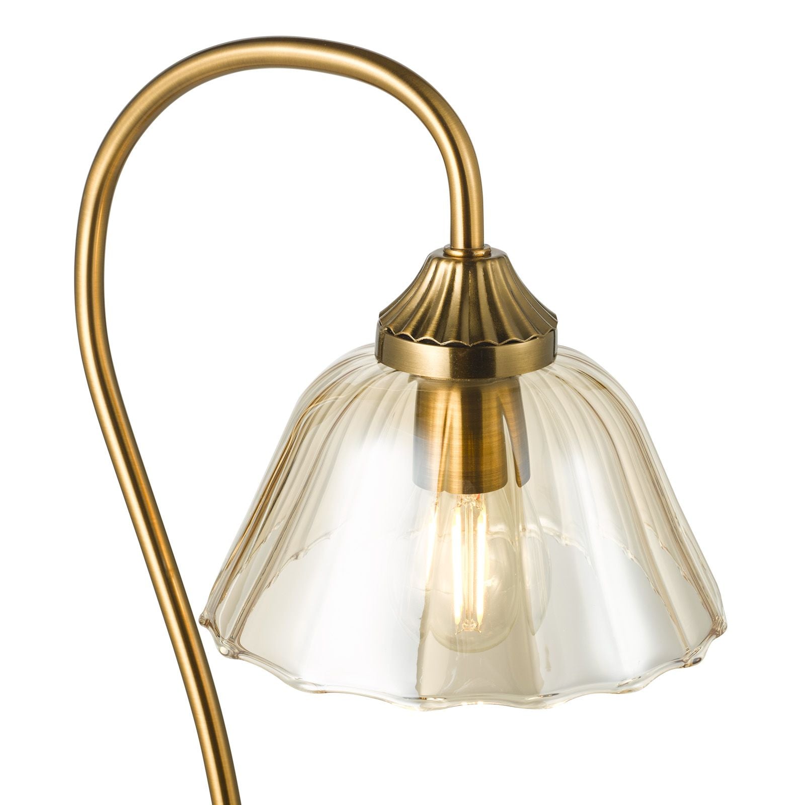 Erika Table Lamp-  Antique Bronze and Amber Glass